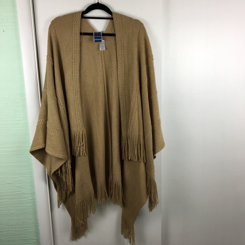 WestLoop Knit Camel Poncho NWT One Size